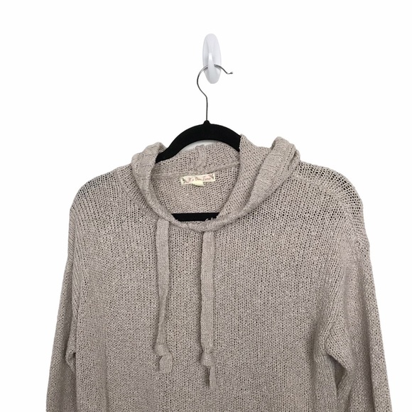 It's Our Time Beige Tan Knit Hoodie Sweater - Picture 3 of 9